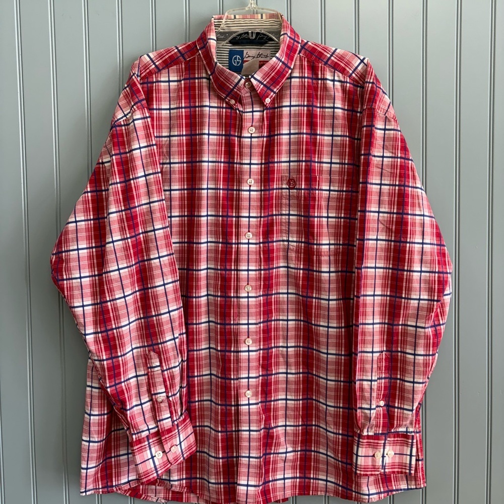Wrangler George Strait Red Plaid Button Down Shirt Size XXL